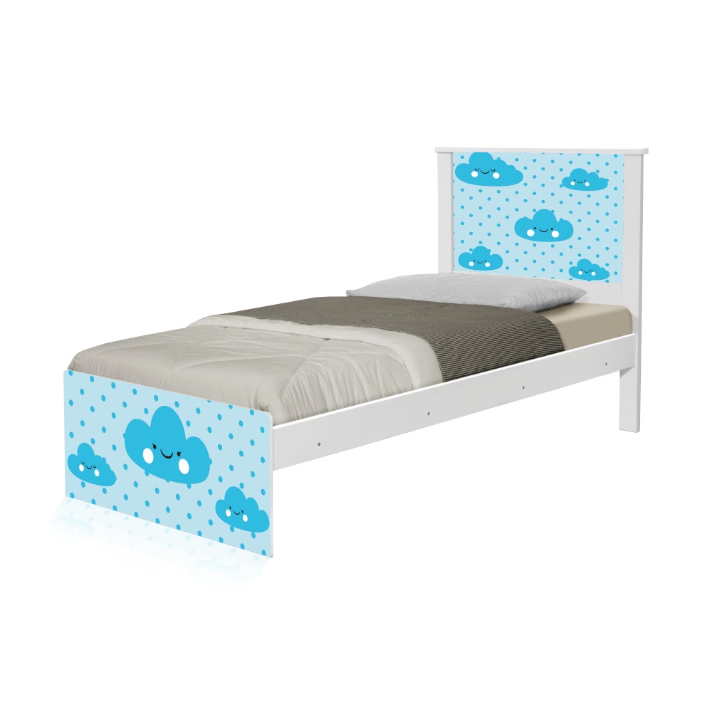 Cama Solteiro Nuvem Menino com Colchão