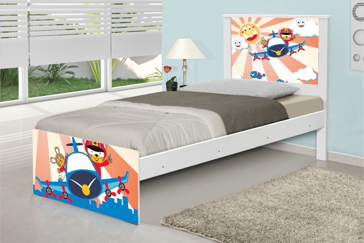 Cama Solteiro Patrulha Ursinhos com Colchão
