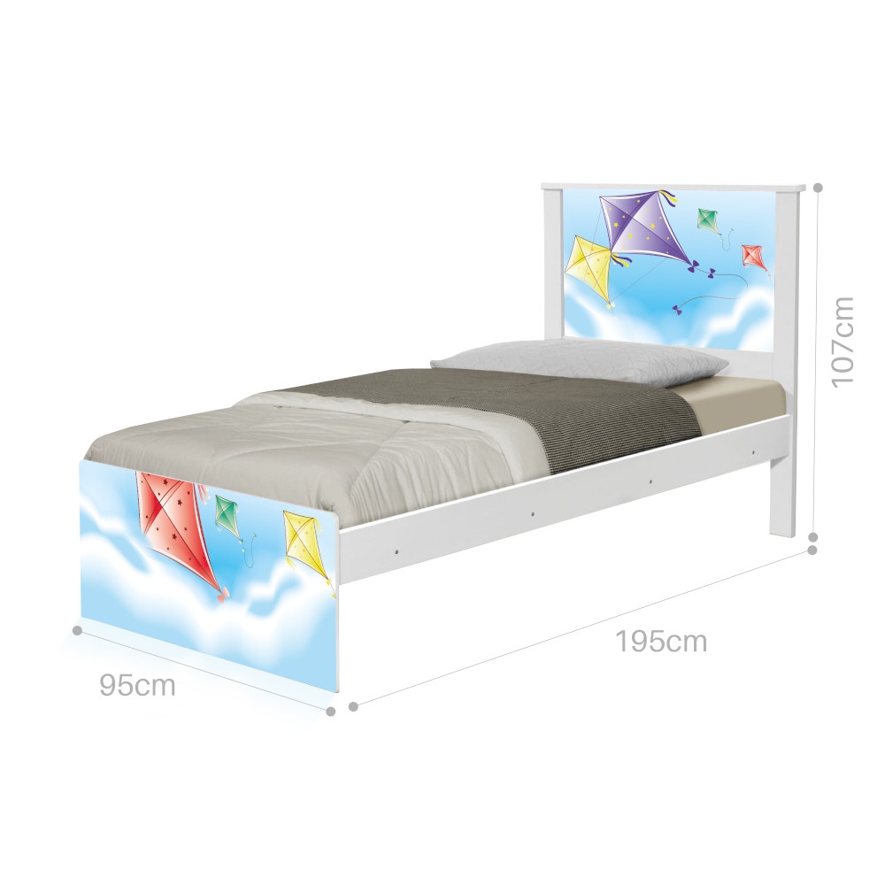 Cama Solteiro Pipas com Colchão