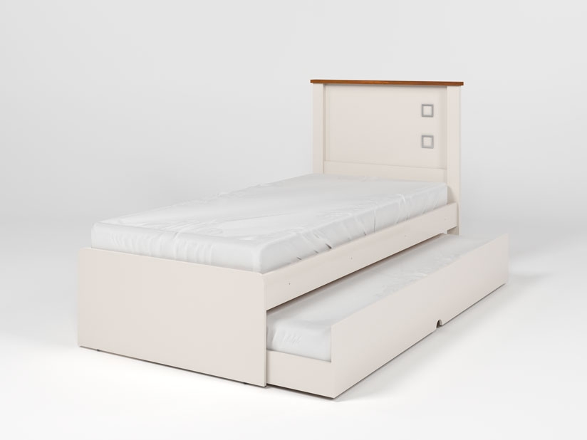 Cama Solteiro Roberta Auxiliar Off White Madeira