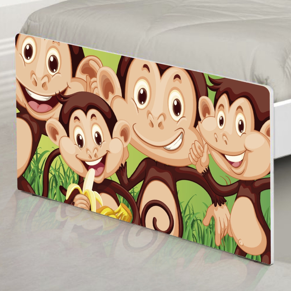 Cama Solteiro Safari Macaquinhos com Colchão