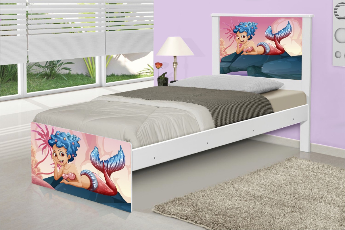 Cama Solteiro Sereia nas Pedras com Colchão