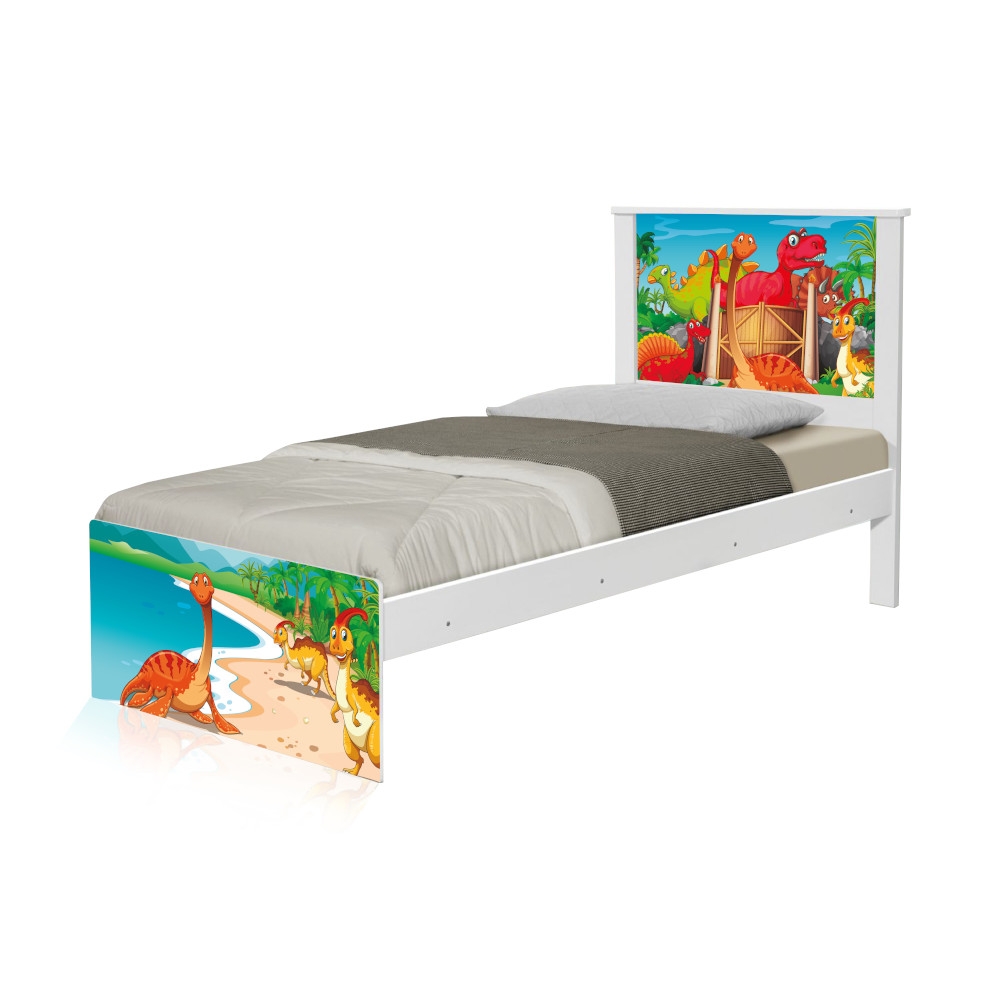 Cama Solteiro Terra dos Dinossauros com Colchão