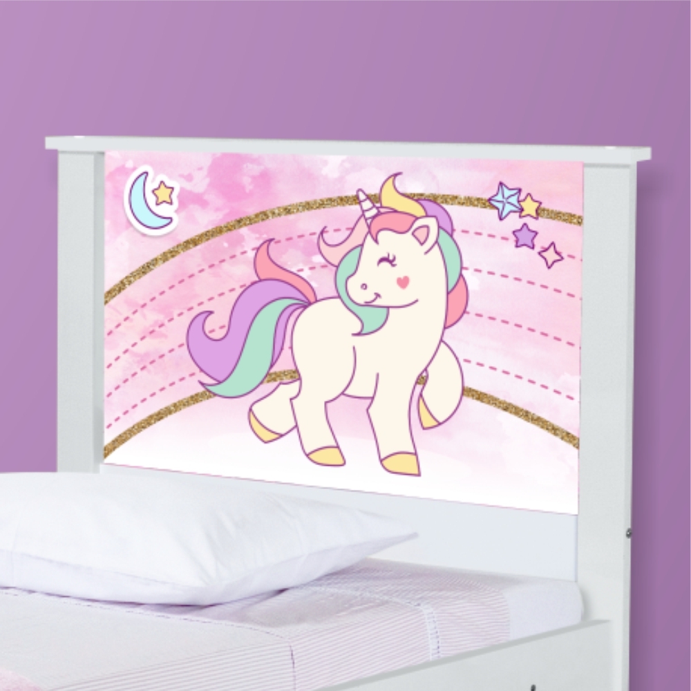 Cama Unicórnio Uni com Auxiliar e Colchões