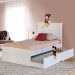 Cama com Cama Auxiliar Barcelona Flex Branca e Preta