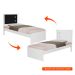 Cama com Cama Auxiliar Barcelona Flex Branca e Preta