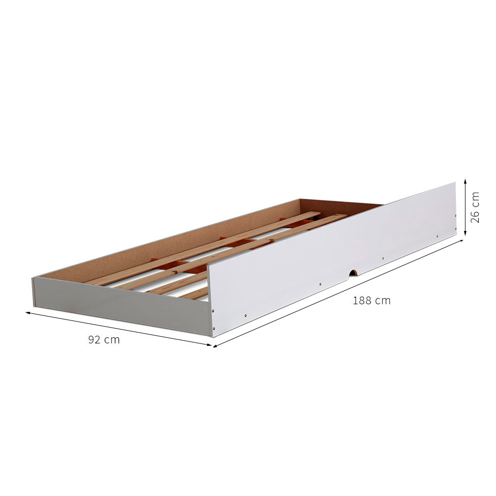 Cama com Cama Auxiliar Barcelona Flex Branca e Preta