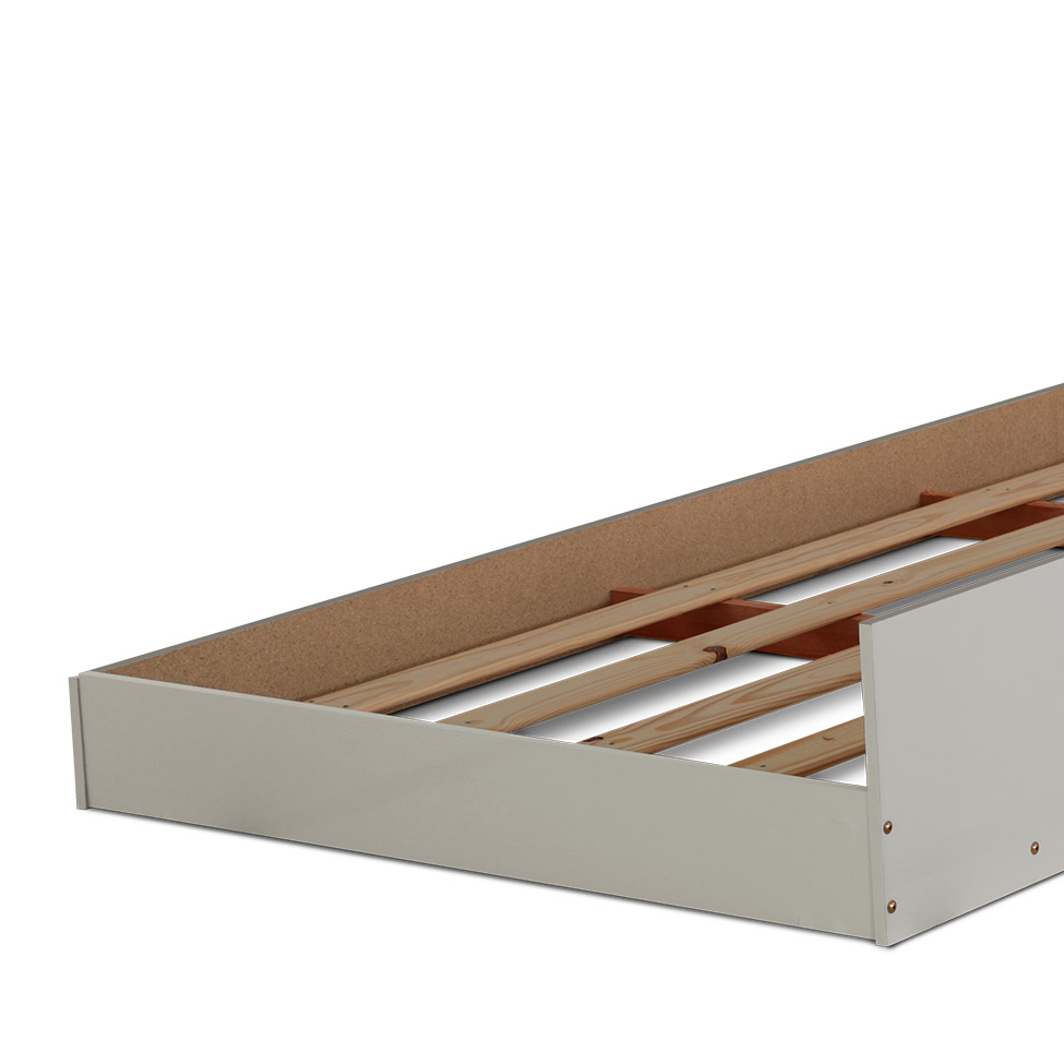 Cama com Cama Auxiliar Barcelona Off White e Madeira