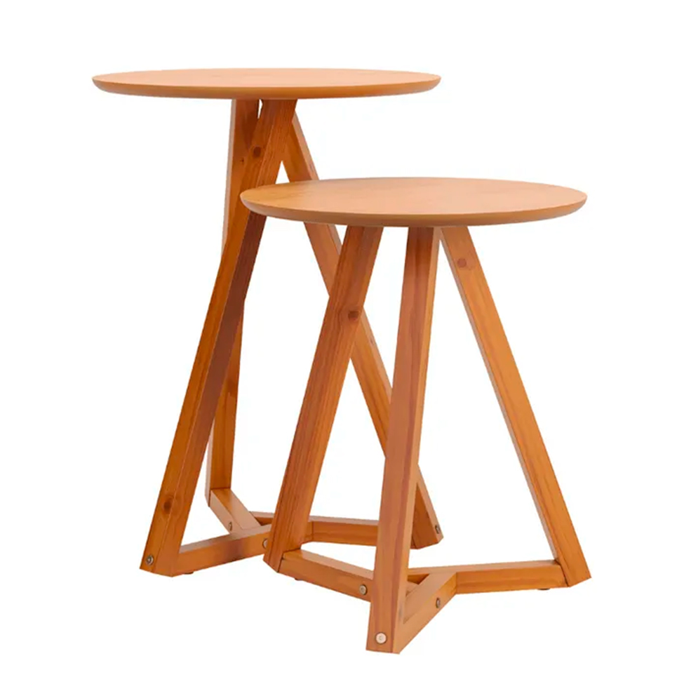 Conjunto com 2 Mesas Laterais Classic Amêndoa