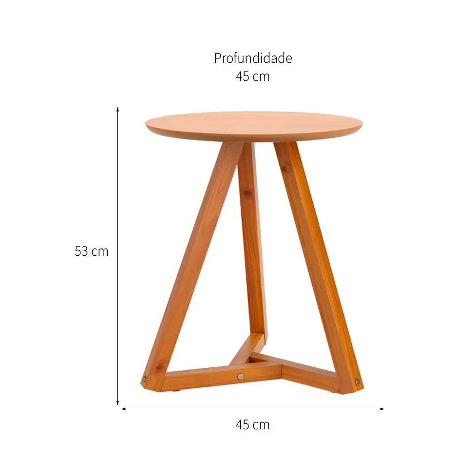 Conjunto com 2 Mesas Laterais Classic Amêndoa
