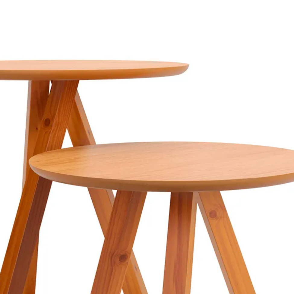 Conjunto com 2 Mesas Laterais Classic Amêndoa