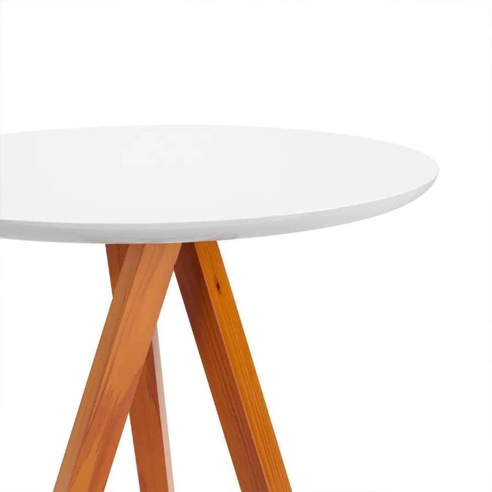 Conjunto com 2 Mesas Laterais Classic Branco e Amêndoa