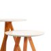 Conjunto com 2 Mesas Laterais Classic Off White e Madeira