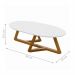 Conjunto de Mezanino Lateral com Mesa de Centro Turim Branco Nature
