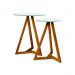Conjunto de Mezanino Lateral com Mesa de Centro Turim Branco Nature