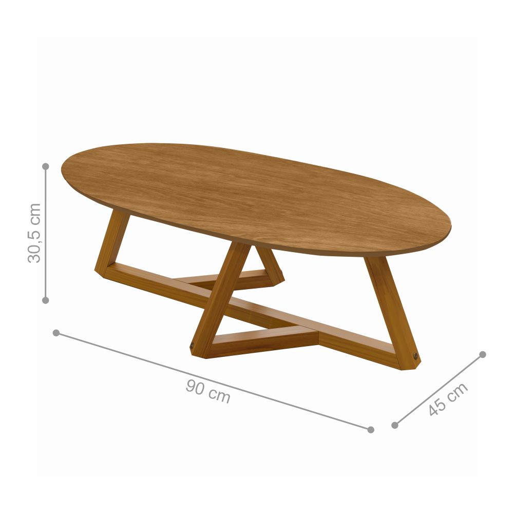 Conjunto de Mezanino Lateral com Mesa de Centro Turim Nature