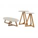 Conjunto de Mezanino Lateral com Mesa de Centro Turim Off White Nature