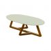 Conjunto de Mezanino Lateral com Mesa de Centro Turim Off White Nature