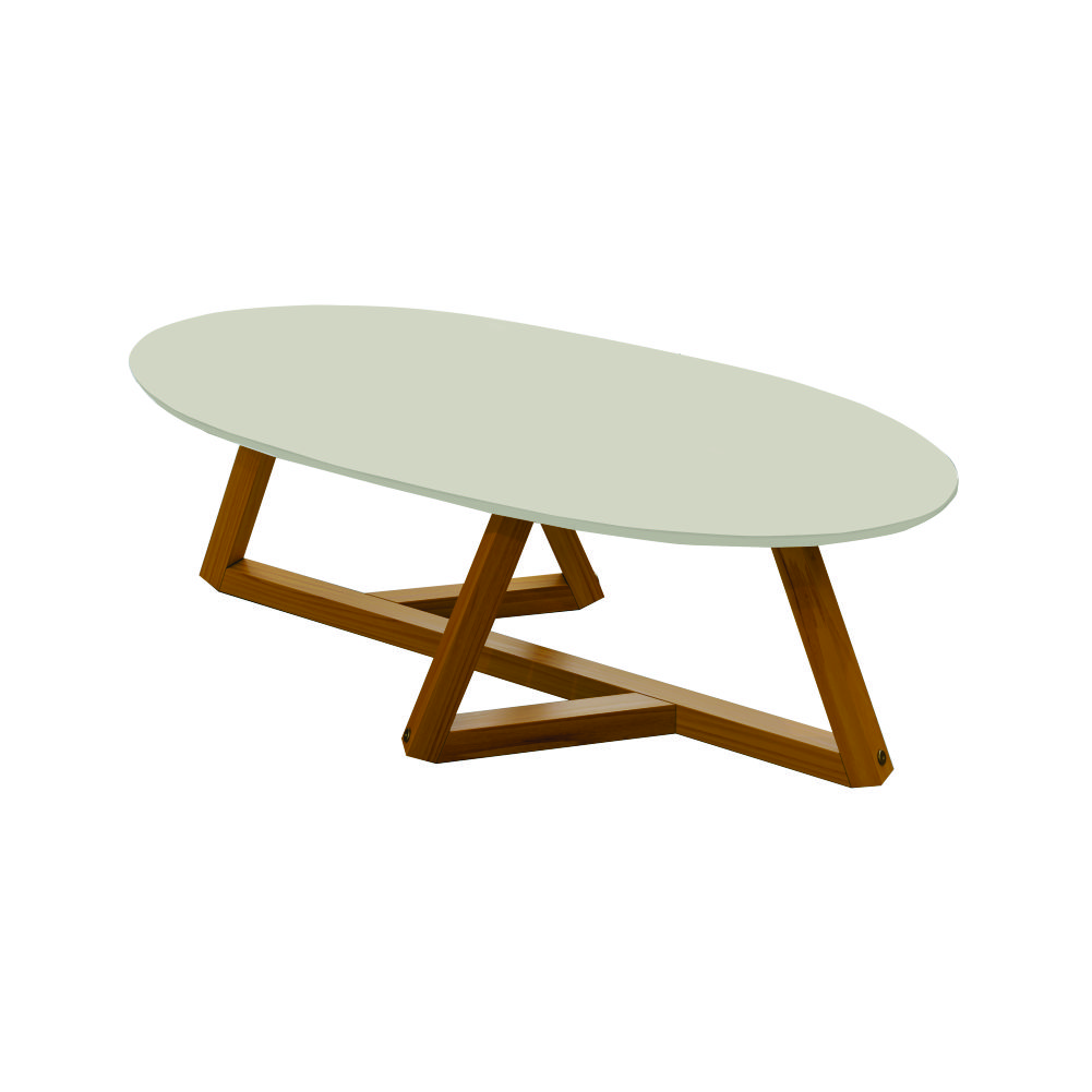 Conjunto de Mezanino Lateral com Mesa de Centro Turim Off White Nature