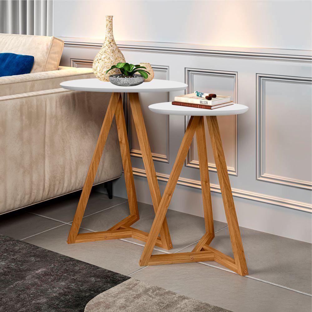 Jogo de Cabeceira com Mezanino Lateral Cambridge Branco Nature