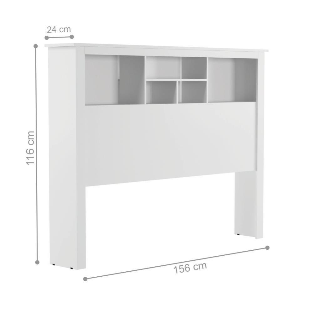 Jogo de Cabeceira com Mezanino Lateral Cambridge Branco Nature