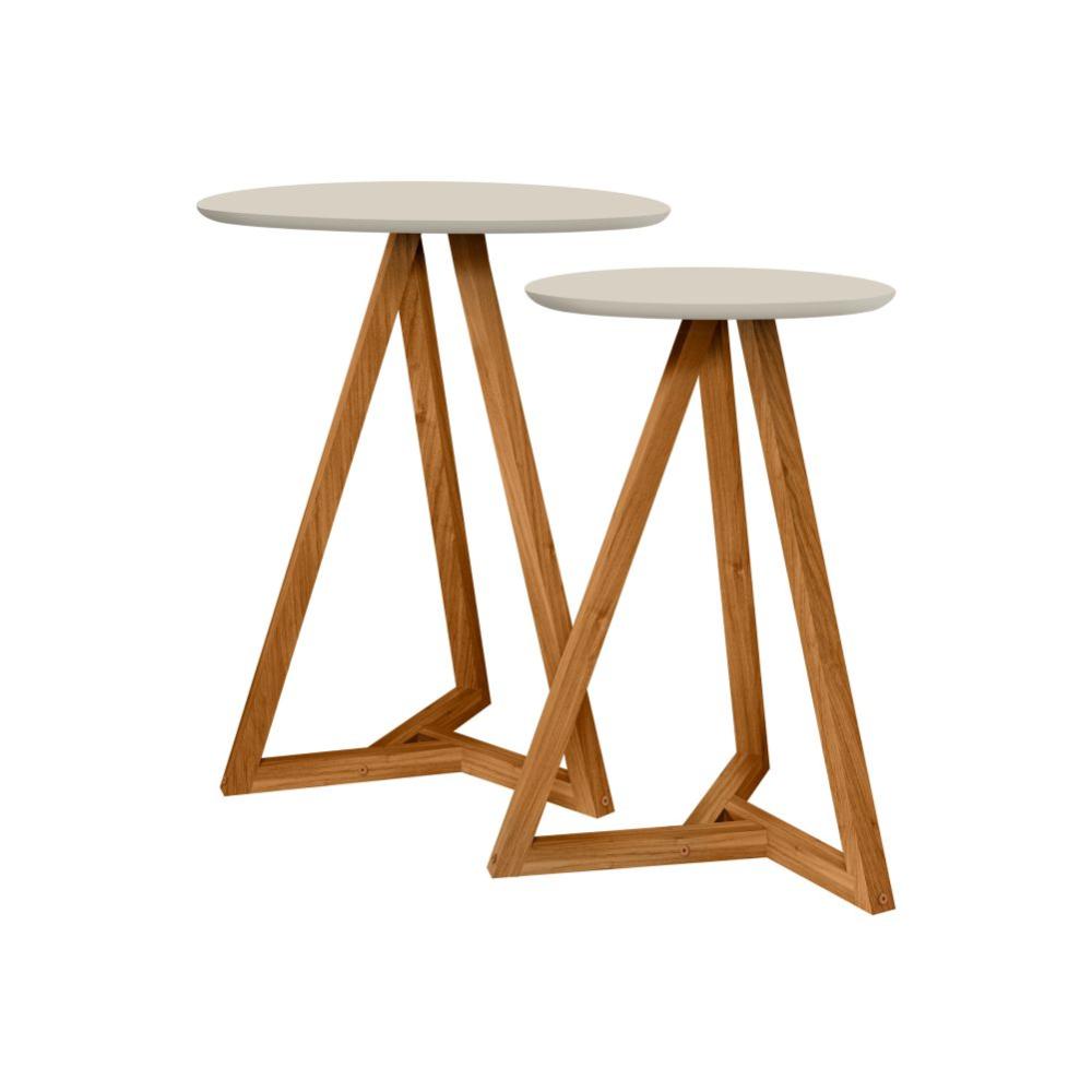 Jogo de Cabeceira com Mezanino Lateral Cambridge Off White Nature