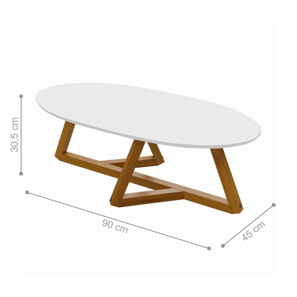 Jogo de Mezanino Lateral com Mesa de Centro Juventus Branco Nature