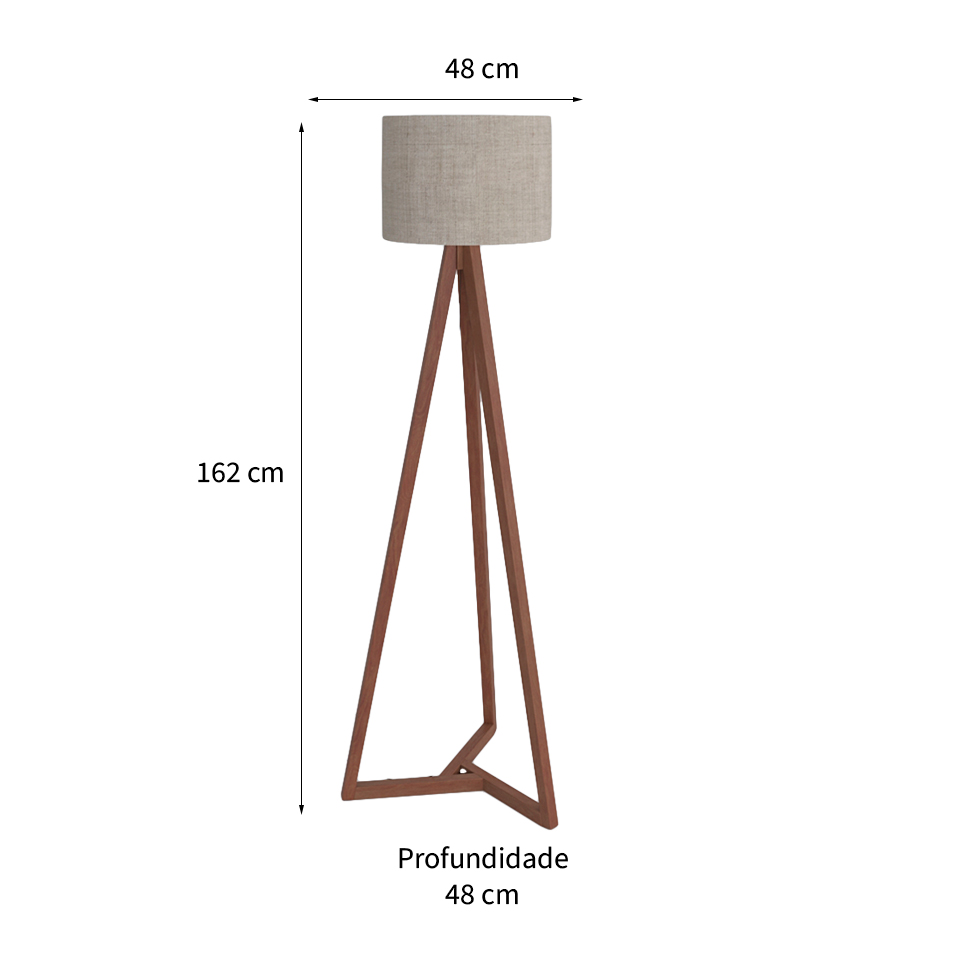 Luminária de Piso Classic Bege e Amêndoa