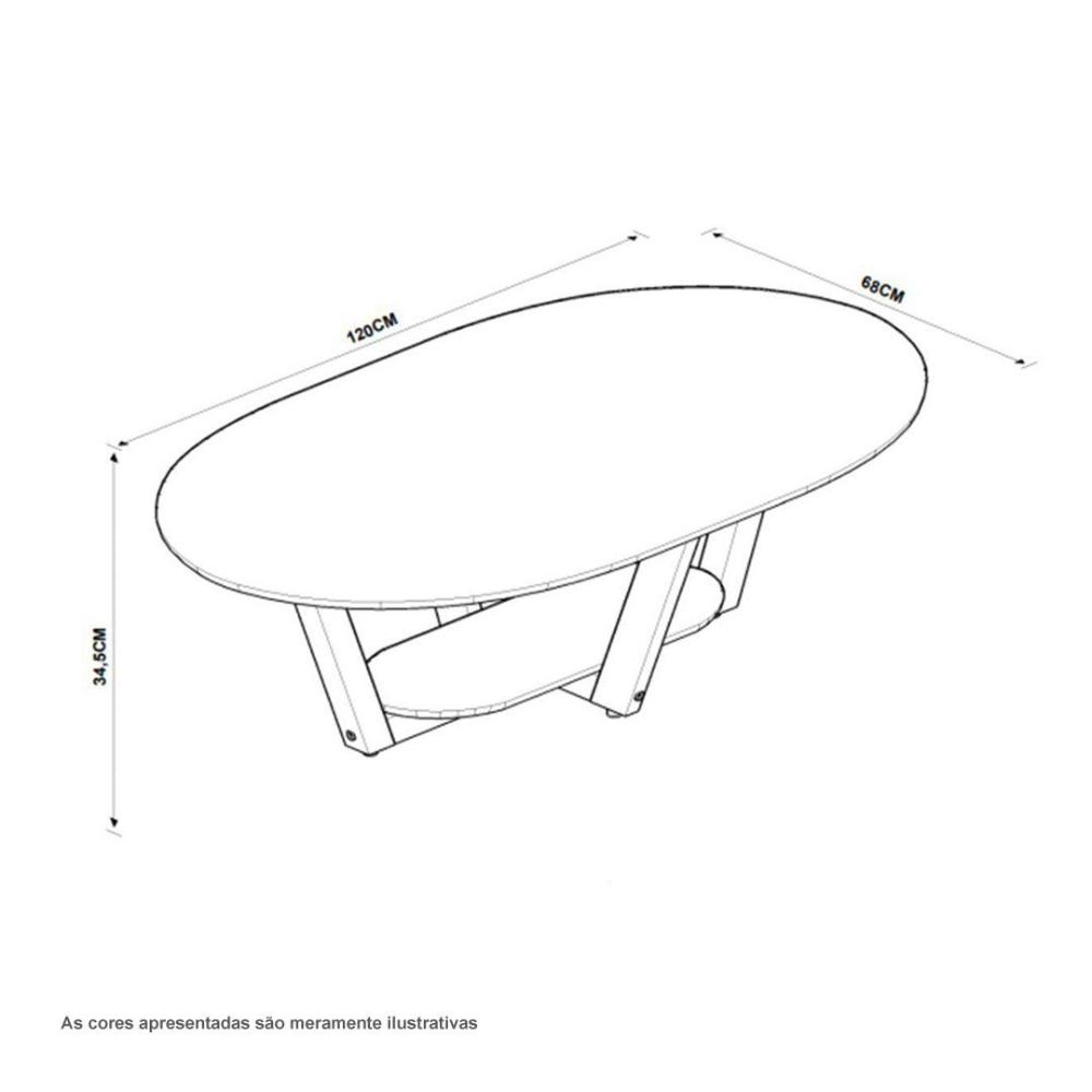 Mesa De Centro Elegance Gianduia E Nature Tebarrot