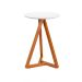 Mesa Lateral Redonda Classic Branca e Amêndoa