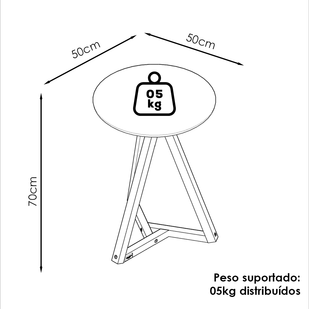 Mesa Lateral Sala De Estar Classic Branco Nature Tebar