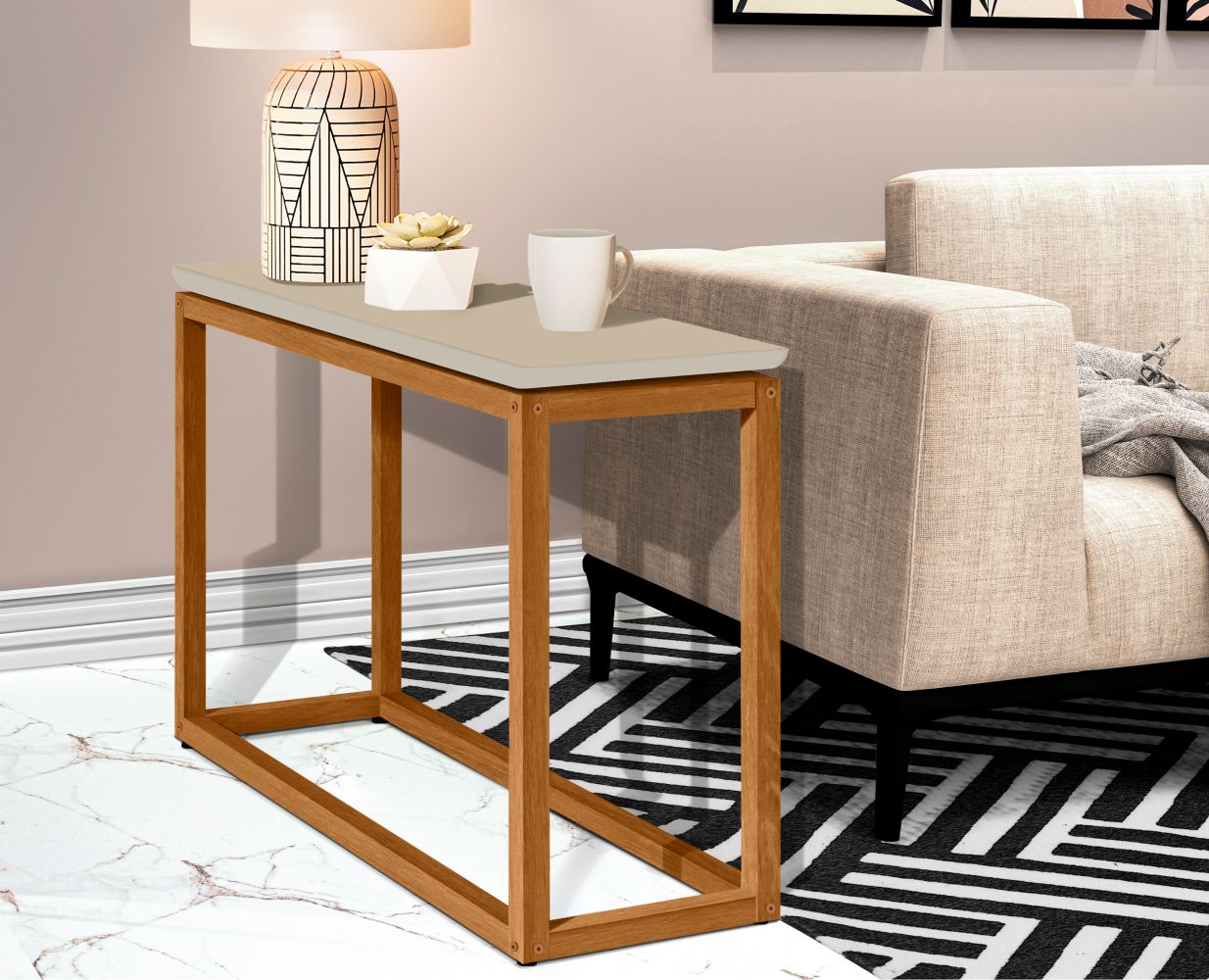 Mesa de Apoio Milan Off White Nature
