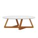 Mesa de Centro Classic Branca e Madeira