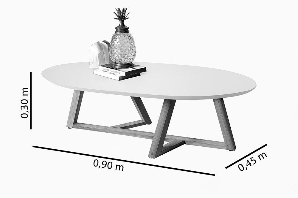Mesa de Centro Classic Branco/Nature- Tebarrot