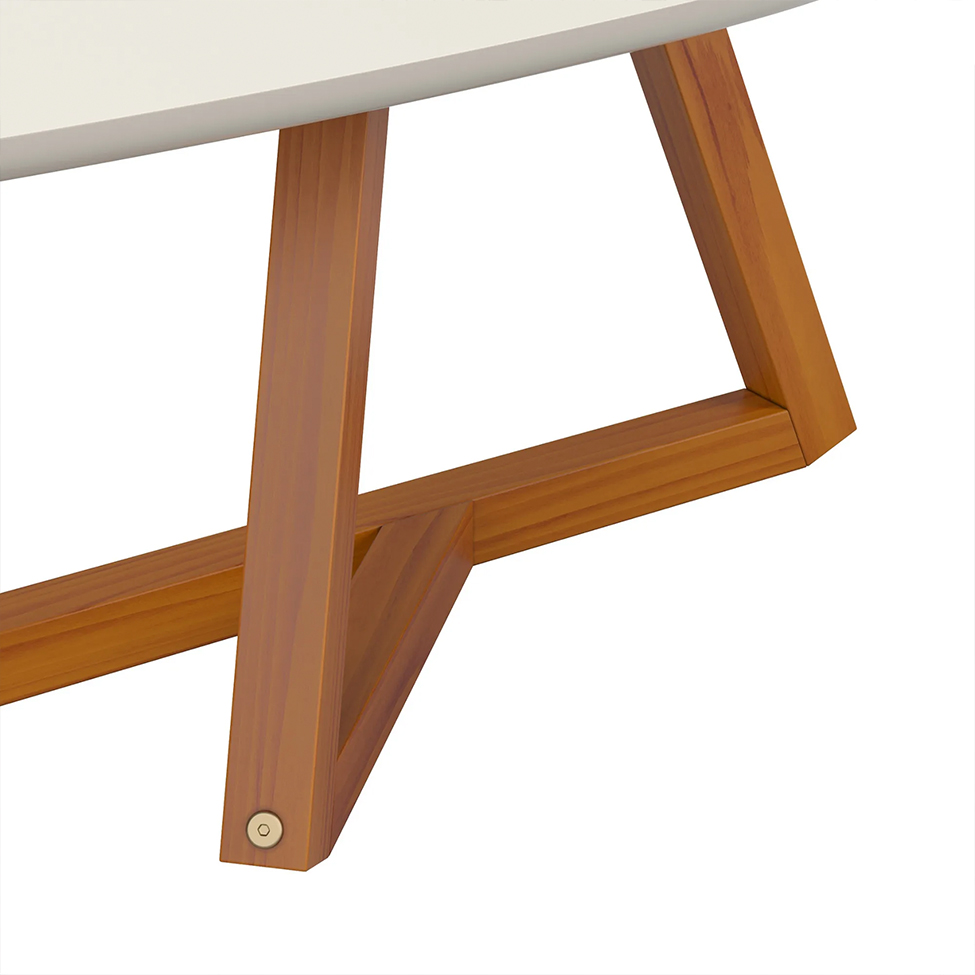 Mesa de Centro Classic Off White e Madeira