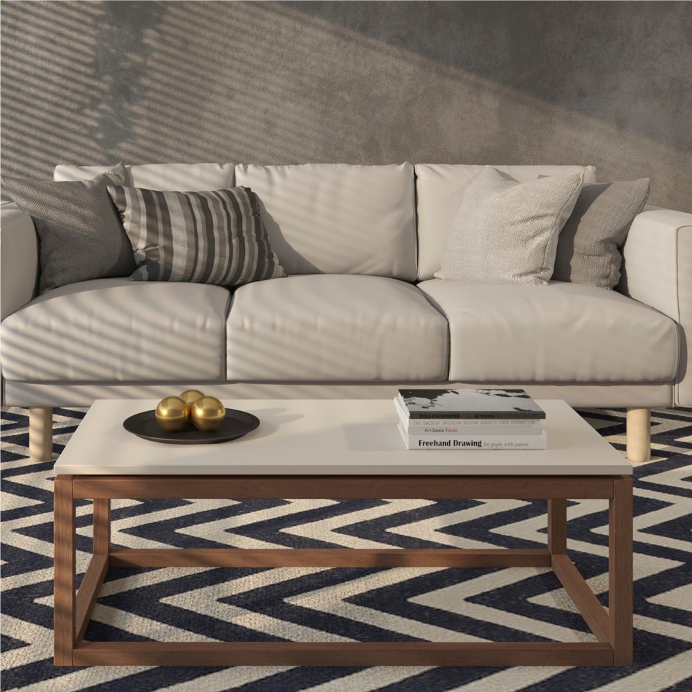 Mesa de Centro Coraline Off White Amêndoa