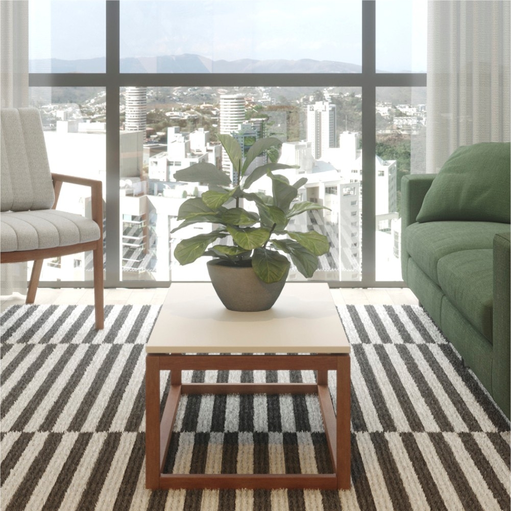 Mesa de Centro Coraline Off White Amêndoa