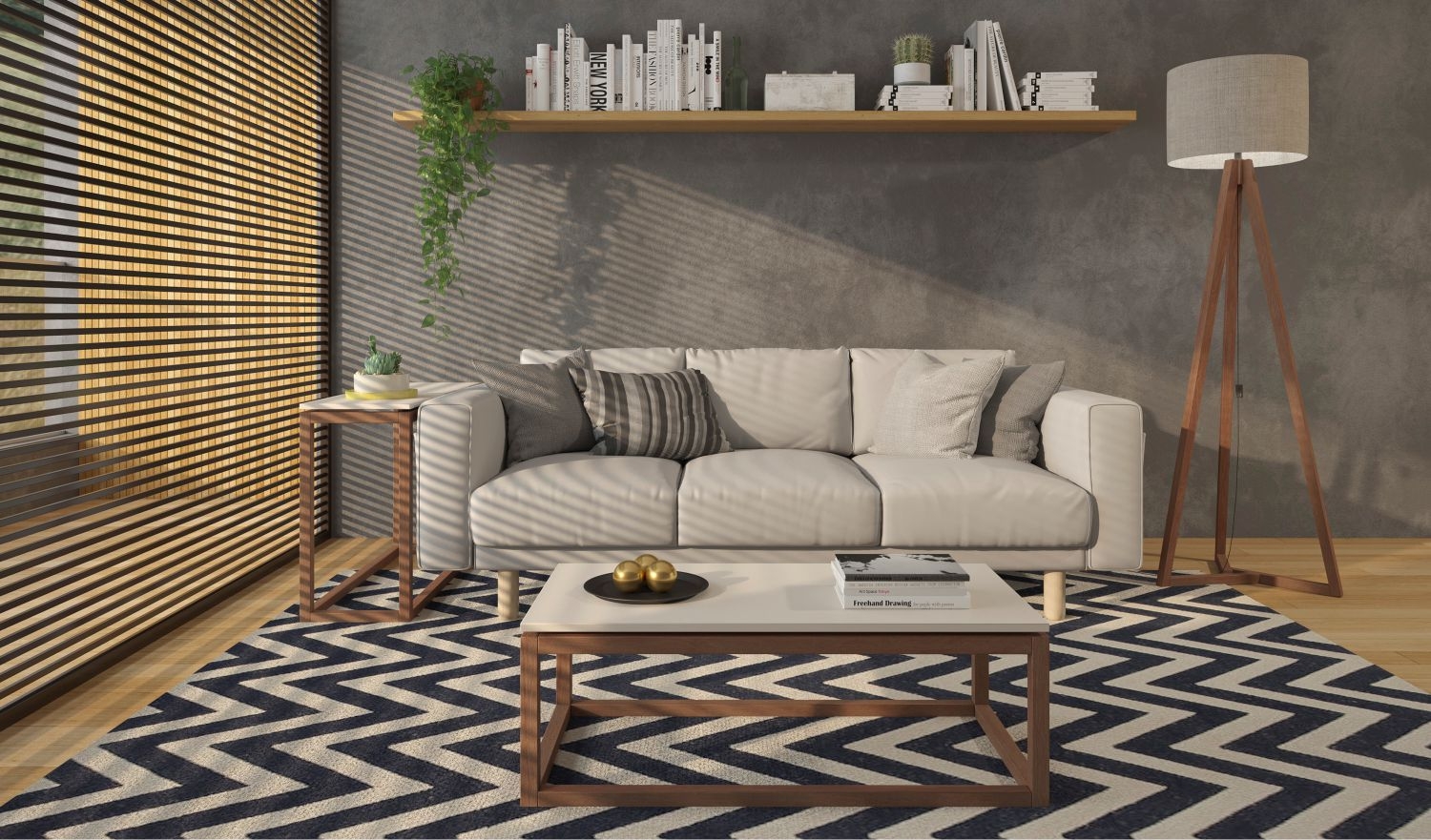 Mesa de Centro Coraline Off White Amêndoa