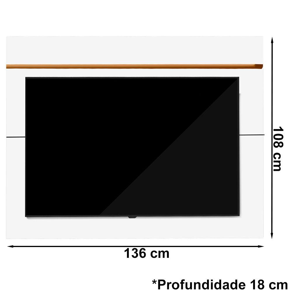 Painel TV 55 Pol 136 cm 632 Branco Nature Tebar