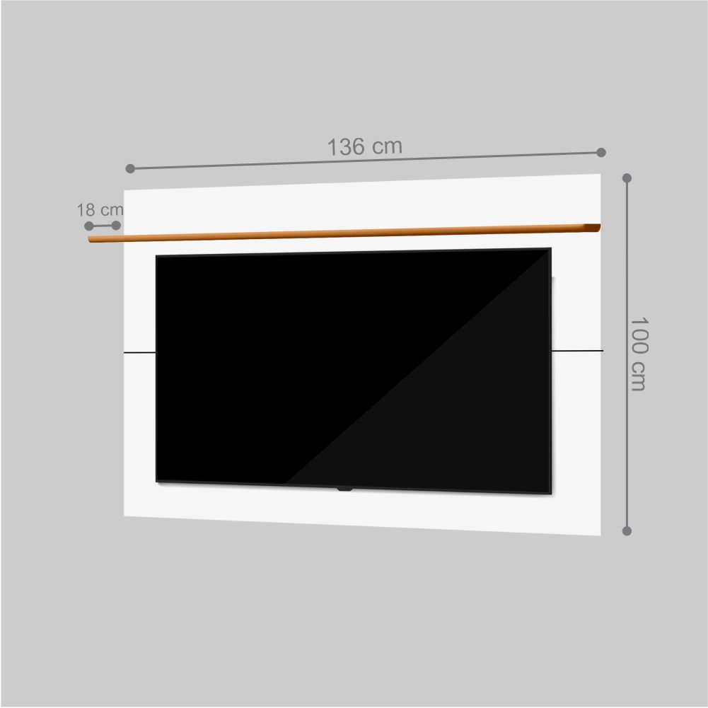 Painel para TV Havertz com 1 Prateleira Branco Nature