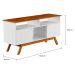 Rack Amsterdã Branco e Mel 140 cm