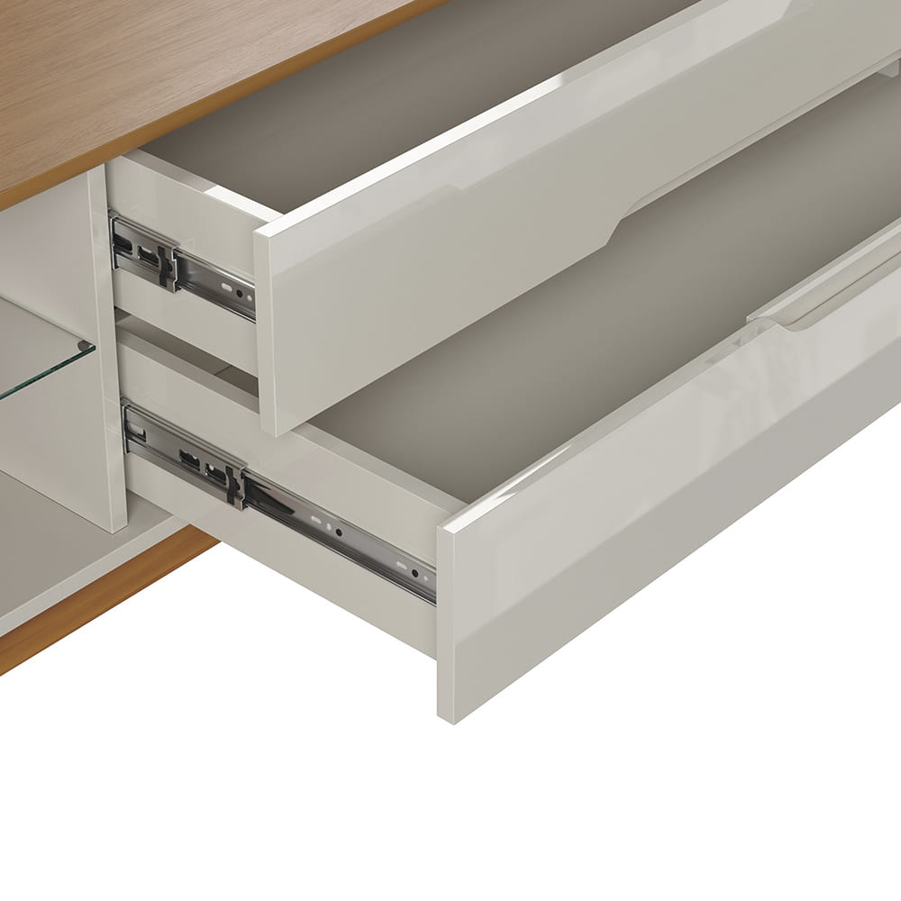 Rack Bancada Para TV 65 Pol Limit 181 cm Branco Nature Tebar