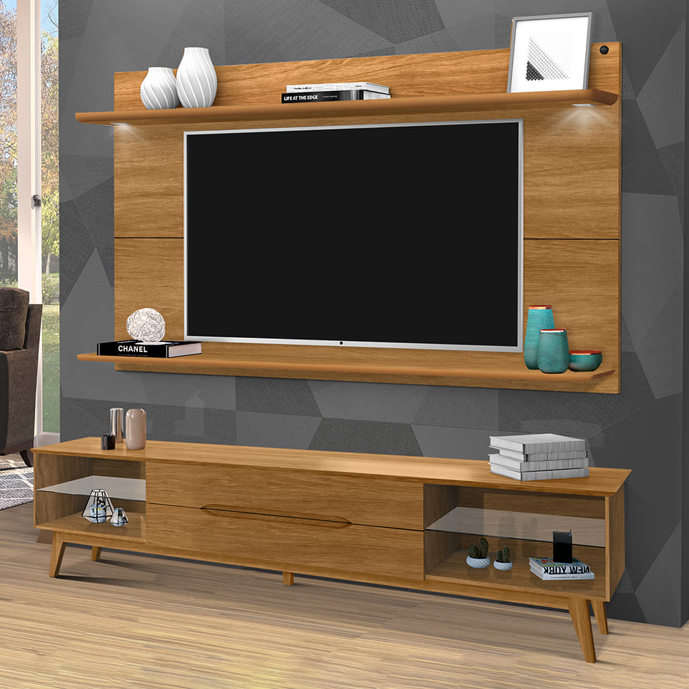 Rack Bancada Para TV 65 Pol Limit 181 cm Nature Tebar