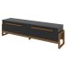Rack Mercúrio Preto e Amêndoa 187 cm