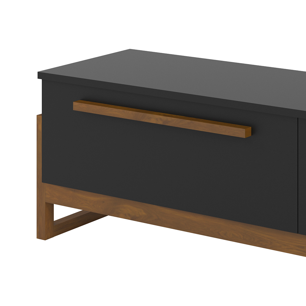 Rack Mercúrio Preto e Amêndoa 187 cm