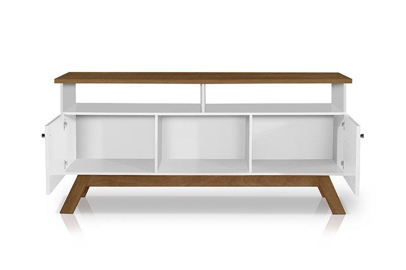 Rack Para Tv  Amsterdã Com Painel Vênus Madeira / Branco - Tebarrot