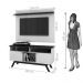 Rack Para Tv  Amsterdã Com Painel Vênus Madeira / Branco - Tebarrot