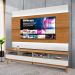 Rack e Painel para TV e Led Chelsea Branco Nature