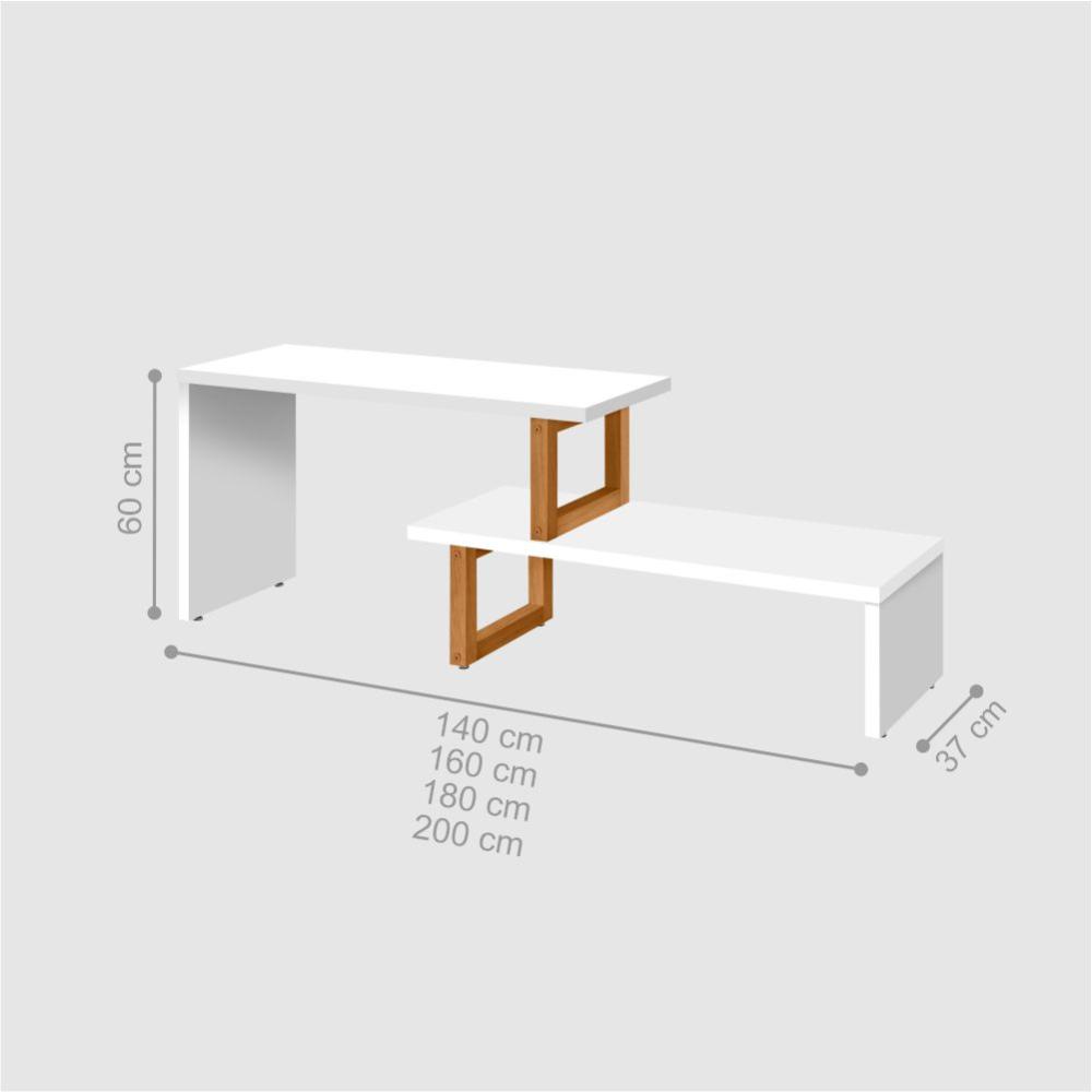 Rack e Painel para TV e Led Leicester Branco Nature