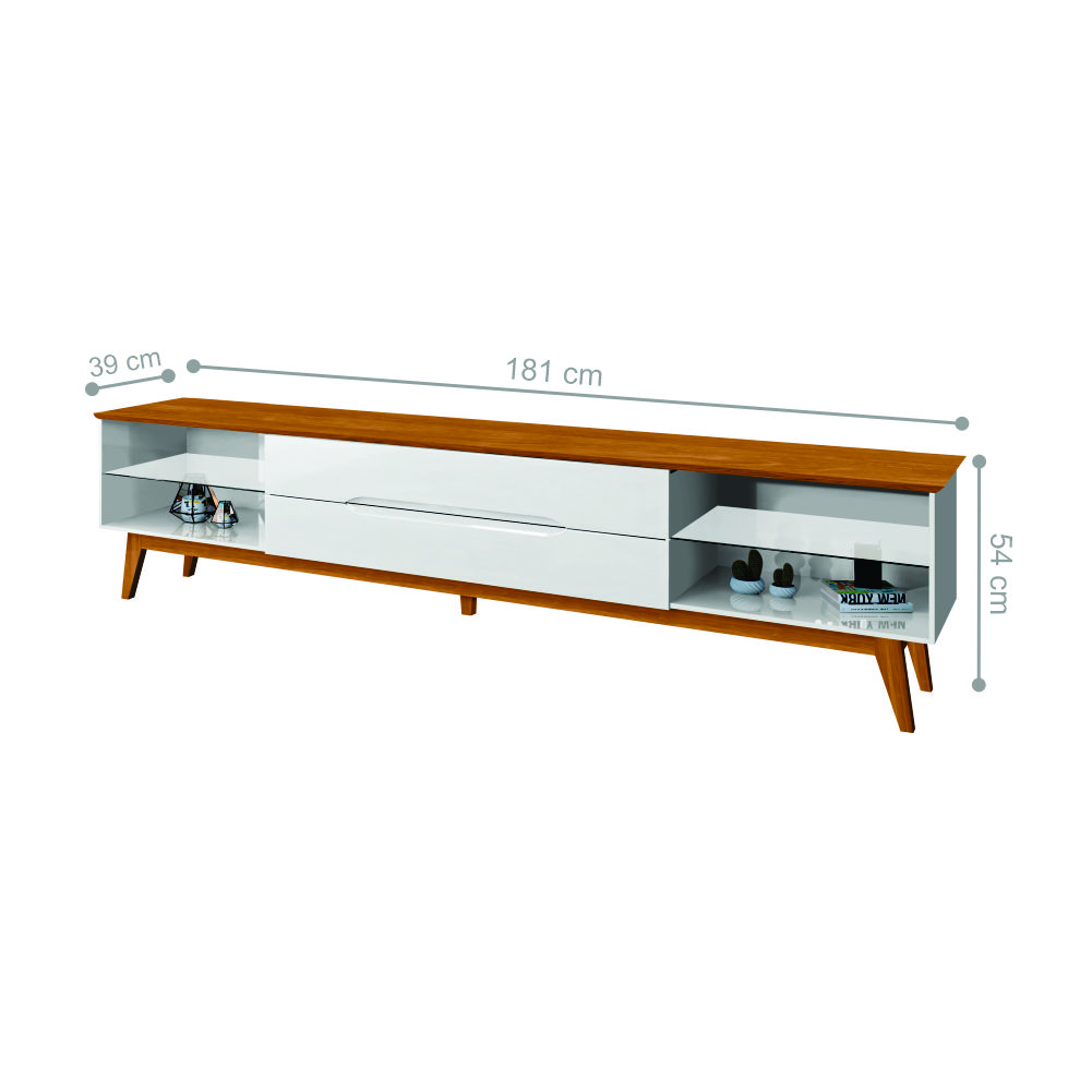 Rack para TV 1.80 Real Branco Nature